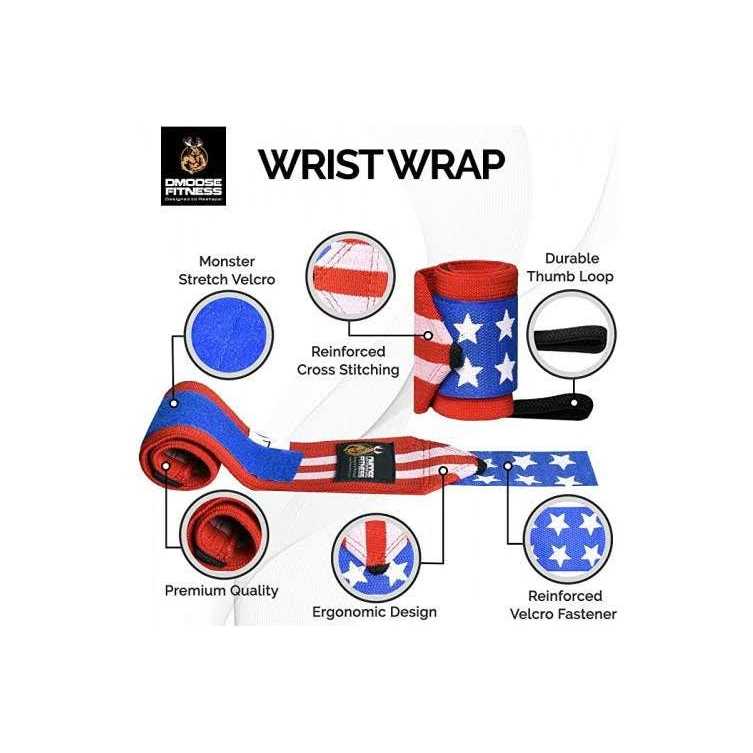 DMoose Fitness Wrist Wraps for Weightlifting Thumb Loops with Wrist Support - Image 5
