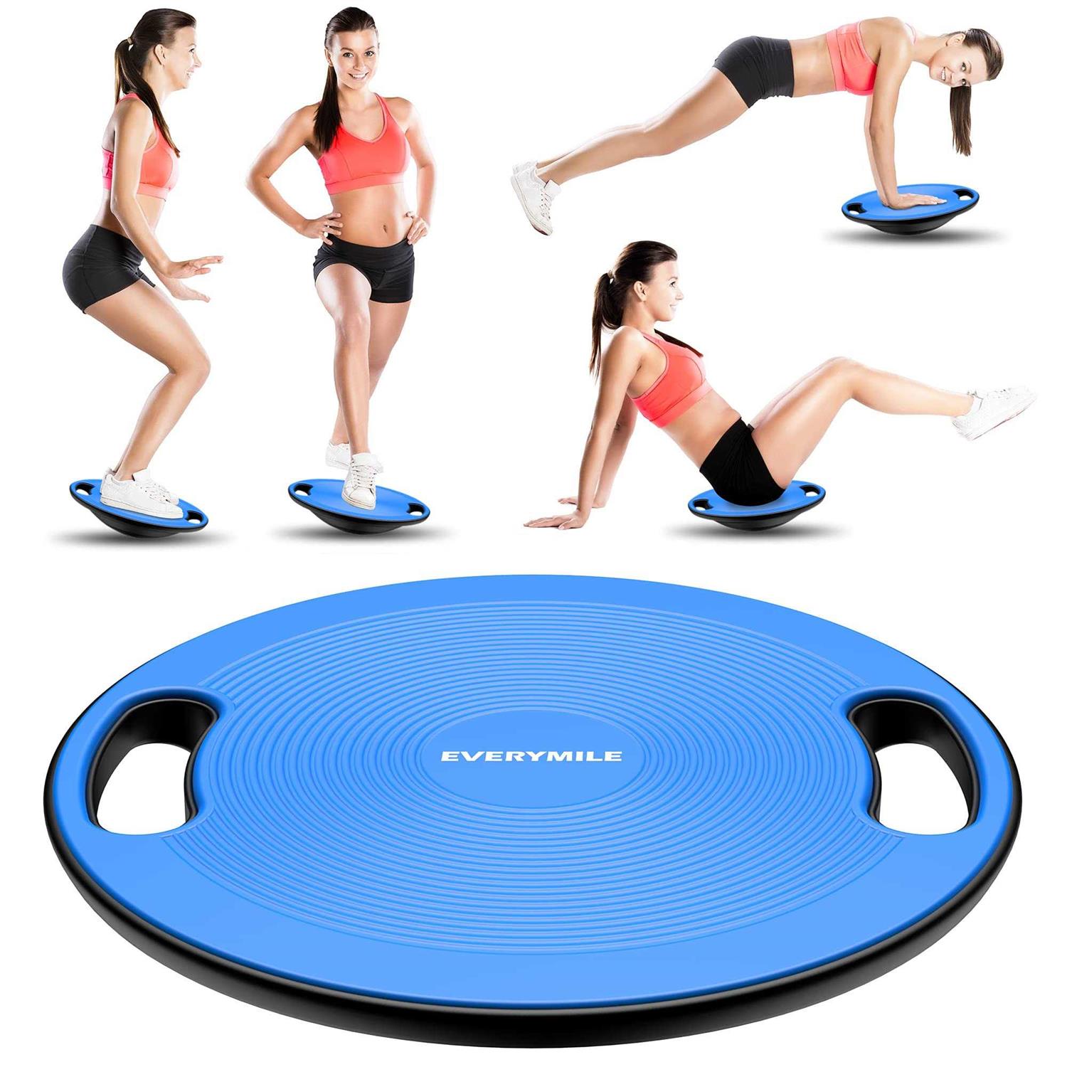 EVERYMILE Wobble Balance Board Exercise Balance Stability Trainer Portable Balance Board with Handle for Workout Core Trainer Physical Therapy & Gym - Image 3