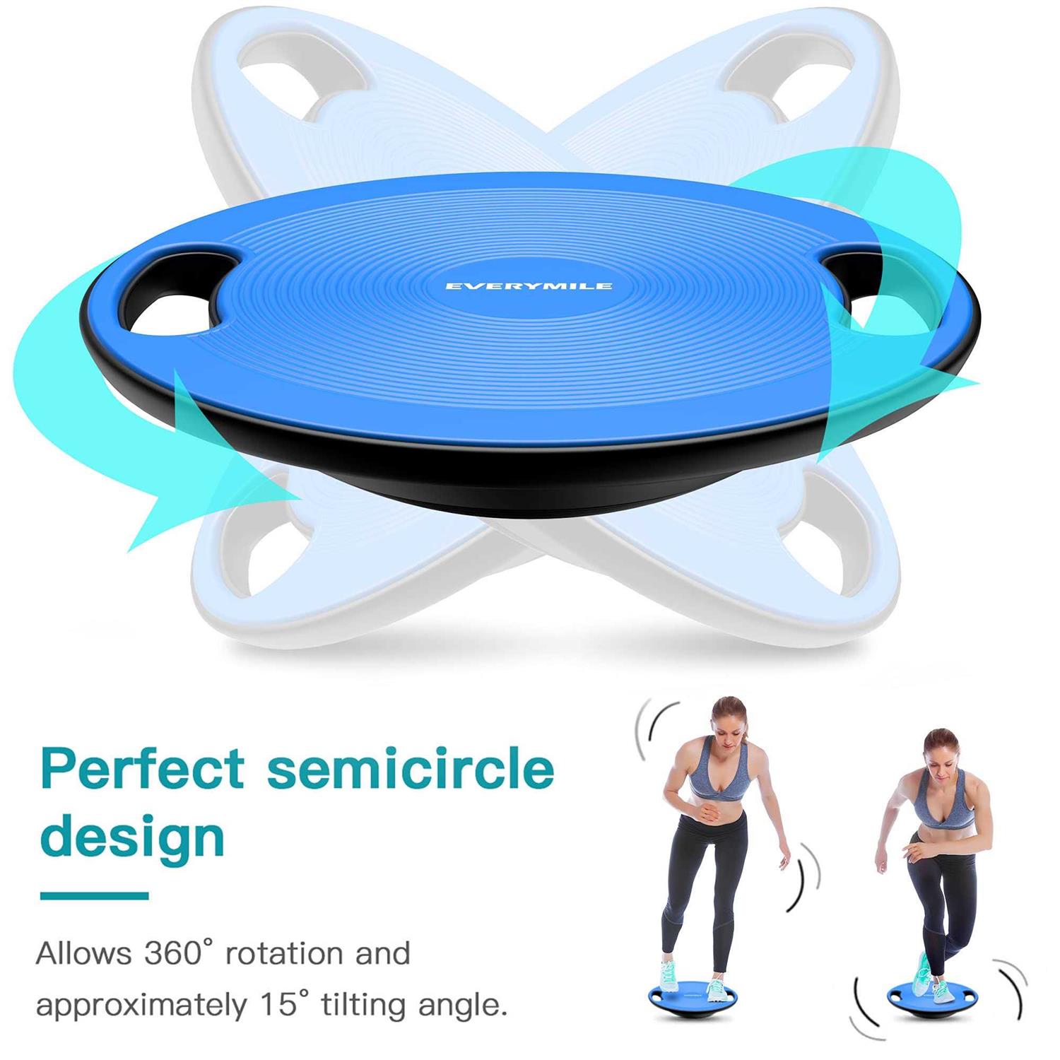 EVERYMILE Wobble Balance Board Exercise Balance Stability Trainer Portable Balance Board with Handle for Workout Core Trainer Physical Therapy & Gym - Image 4