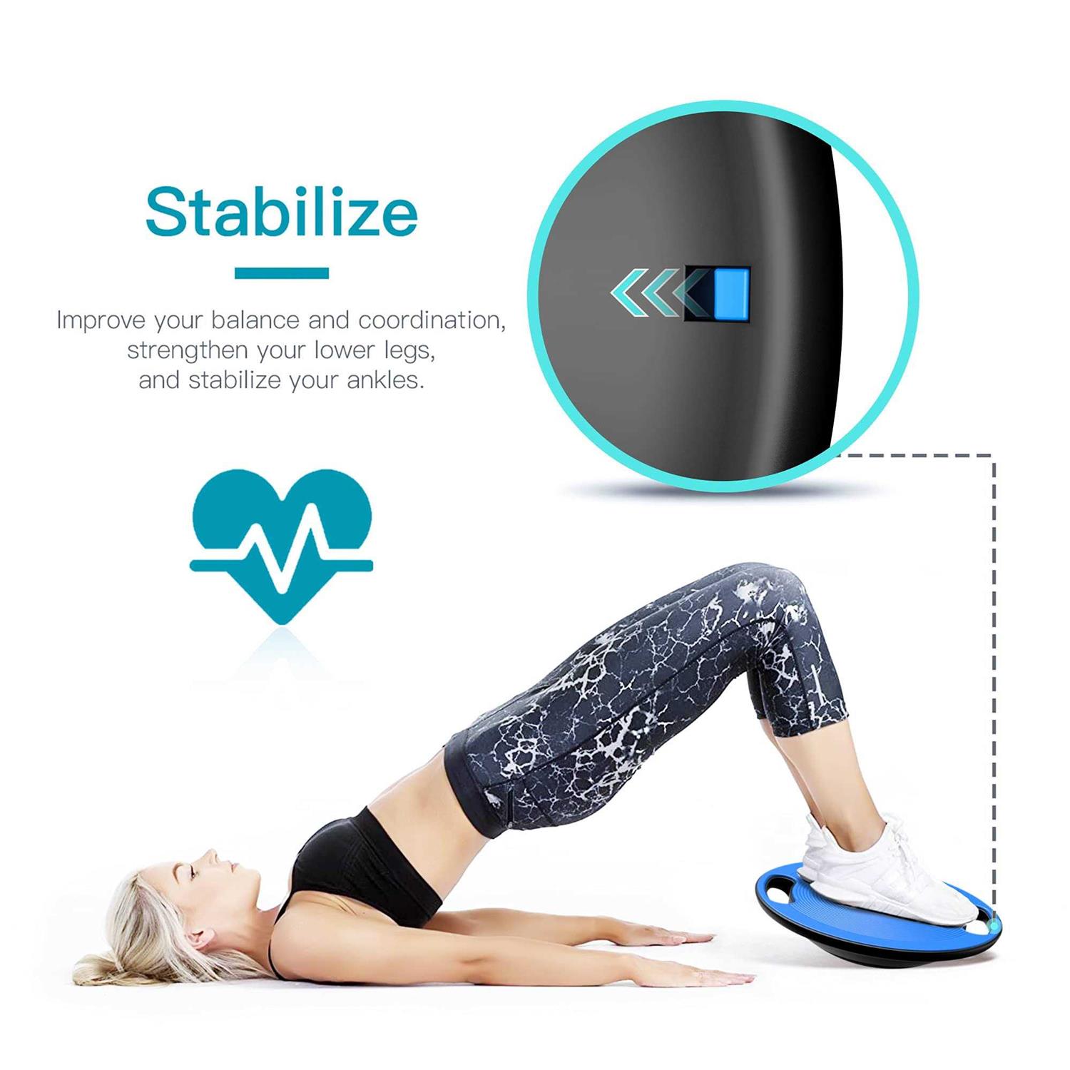 EVERYMILE Wobble Balance Board Exercise Balance Stability Trainer Portable Balance Board with Handle for Workout Core Trainer Physical Therapy & Gym - Image 5