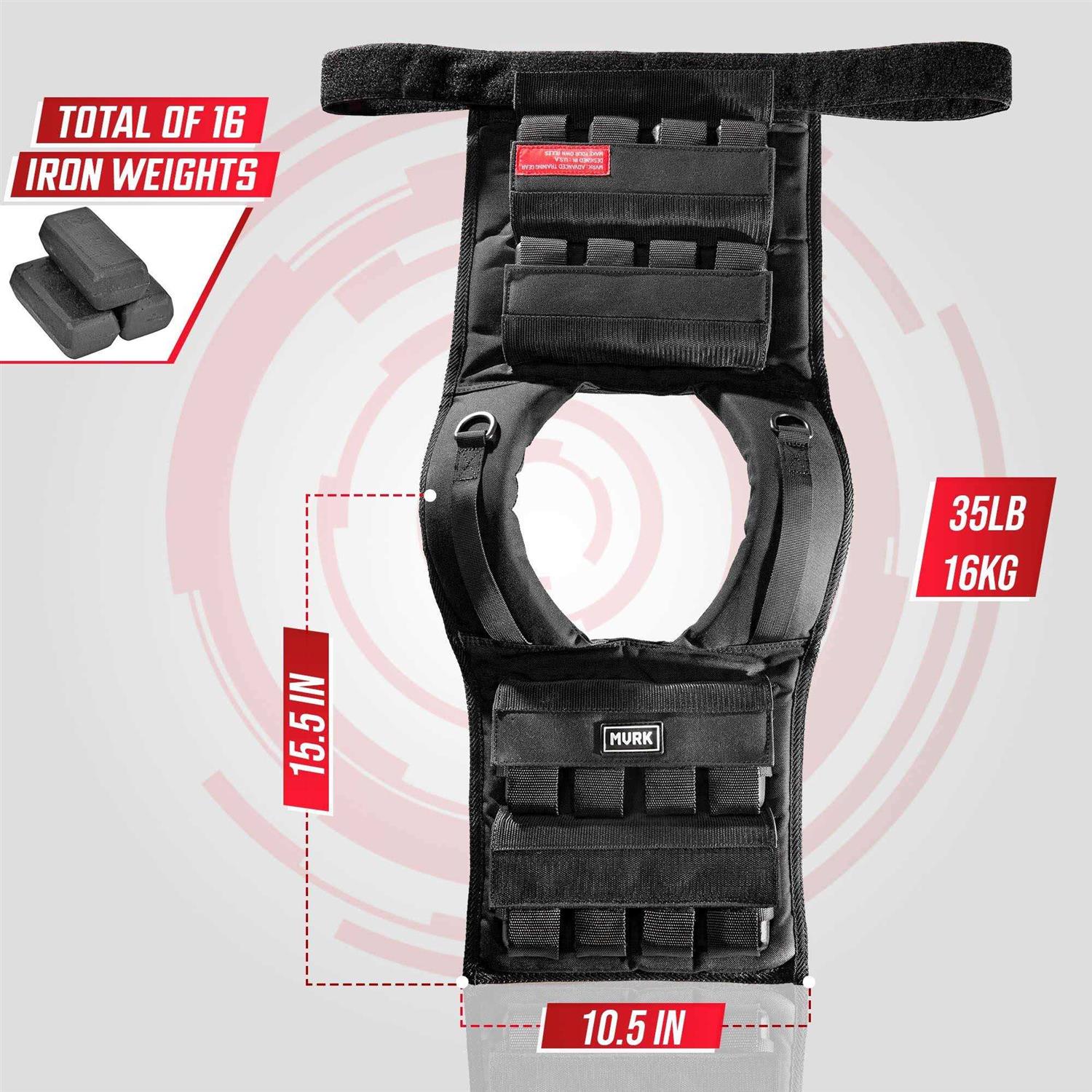 MVRK Adjustable Weighted Vest Men Weighted Workout Vest With Iron Weights - Image 5