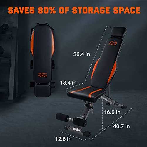 Lusper Adjustable Weight Bench Foldable 660 Lb Stable Workout Bench, Extended head and neck protection design - Image 3