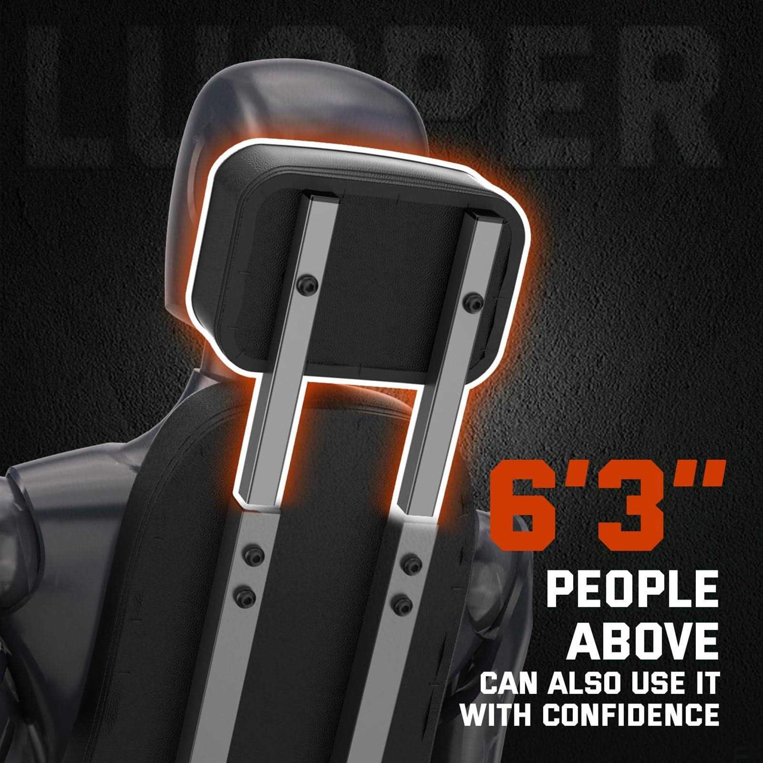 Lusper Adjustable Weight Bench Foldable 660 Lb Stable Workout Bench, Extended head and neck protection design - Image 5