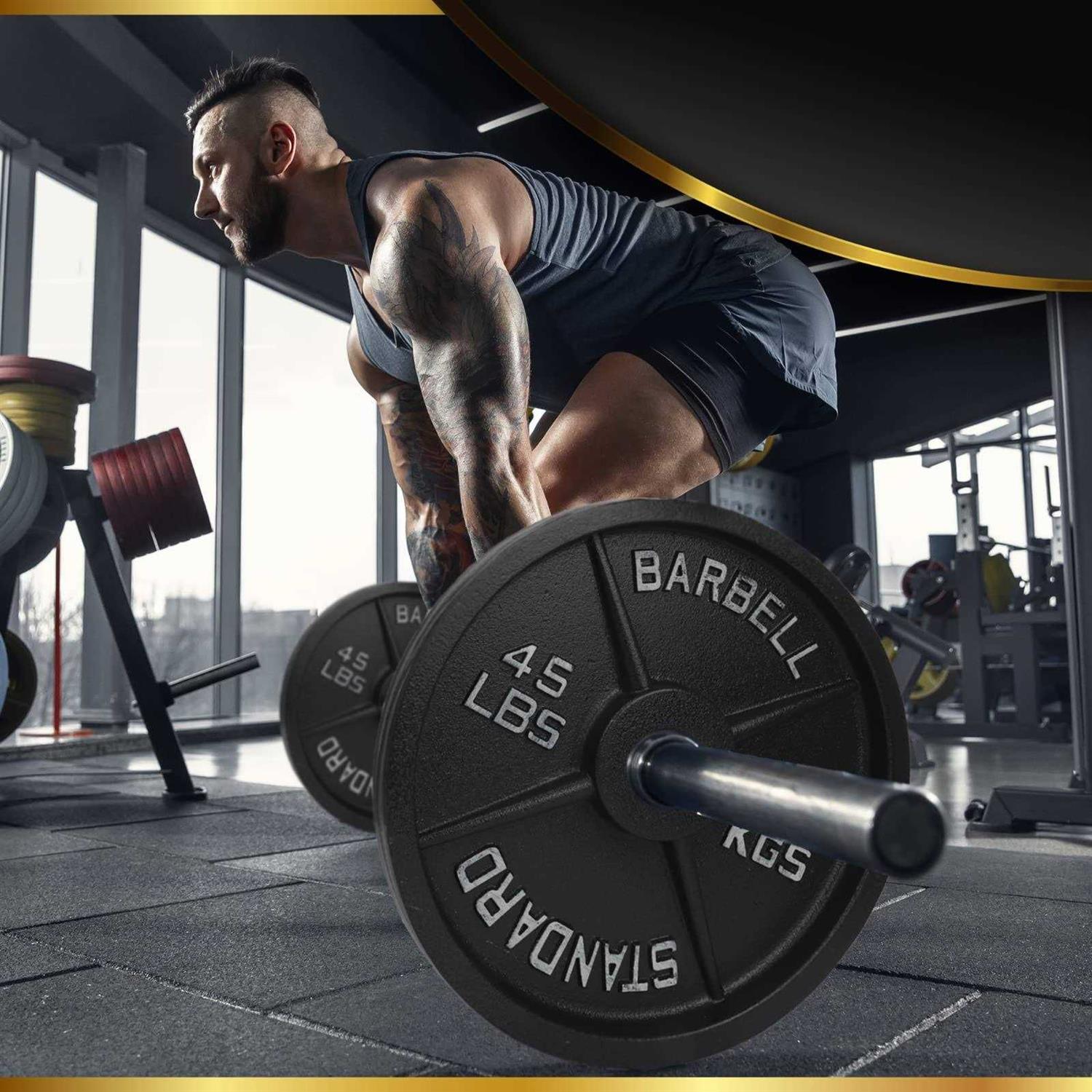 Iron Crush Cast Iron Olympic Weight Plates Free Weights With 2-inch Hole & Anti-Rust Hammertone Finish - Image 3