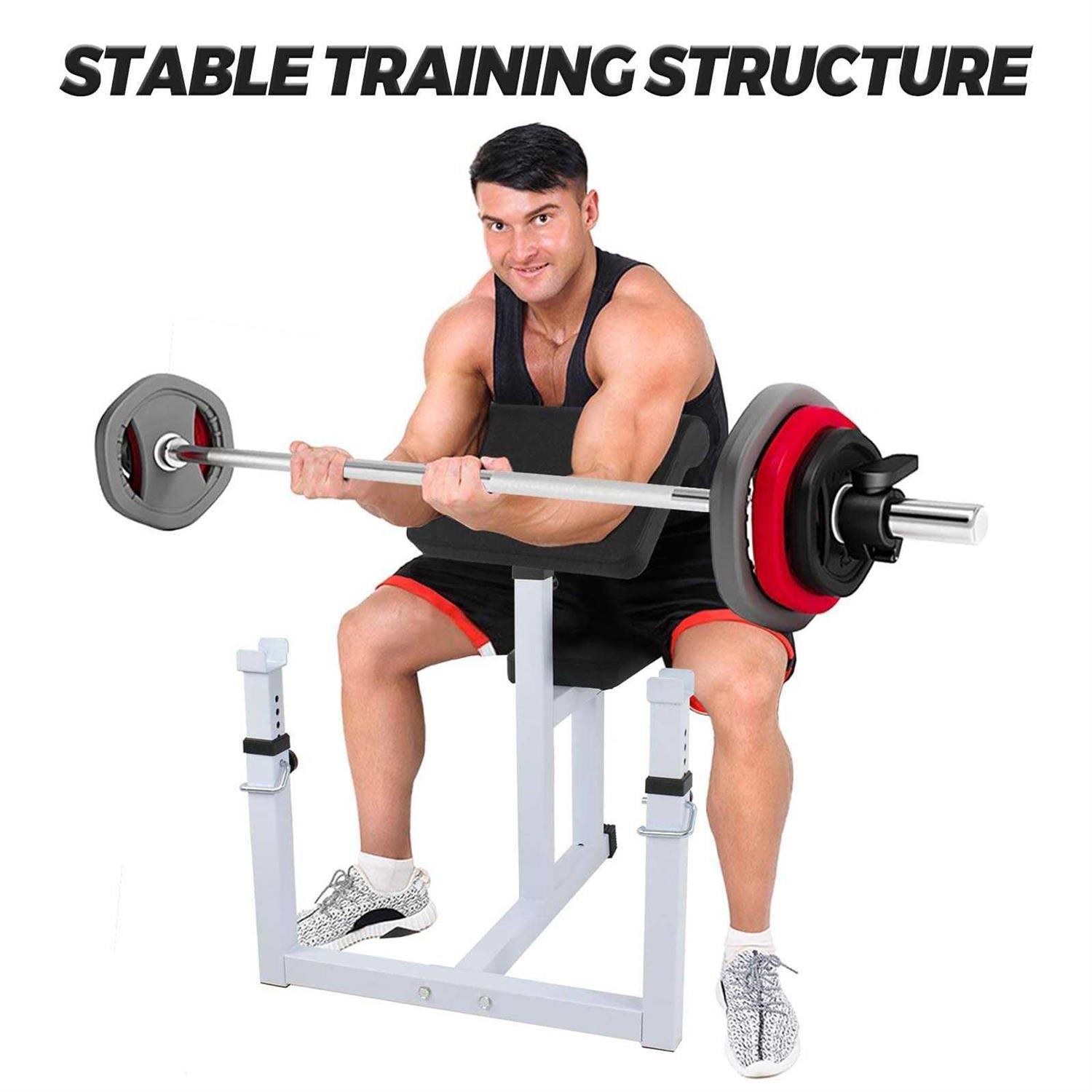 BBBuy Adjustable Arm Preacher Curl Bench Bicep Strengh Bench Seated Strenghthen Training Isolated Barbell Dumbell Biceps Station for Home Gym - Image 3