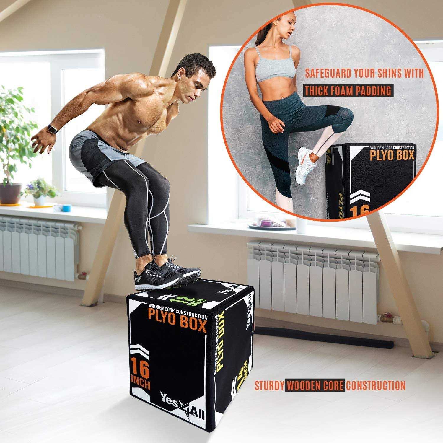 Yes4All 3-in-1 Soft Plyo Box Wooden Core Safe for Shins - Image 3
