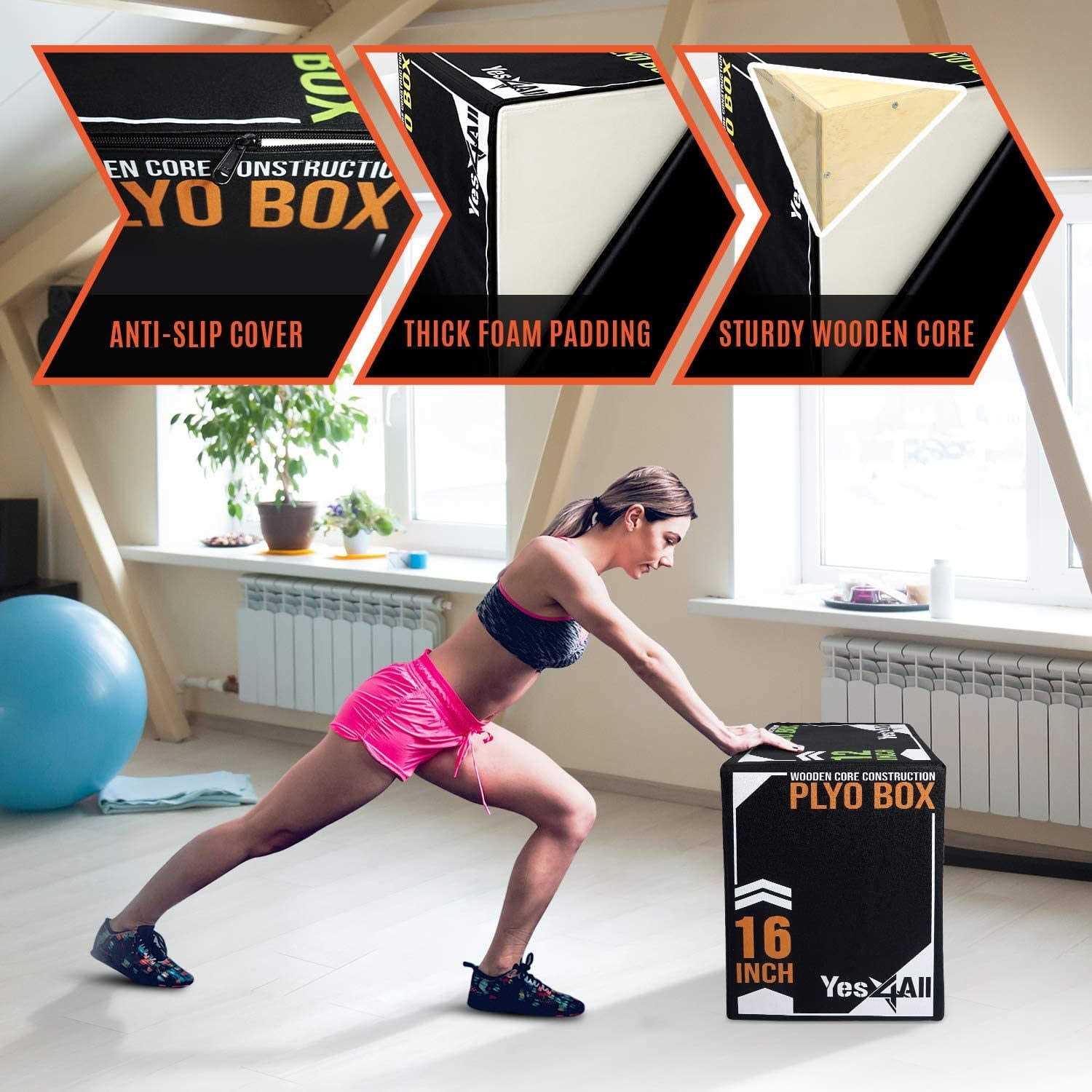 Yes4All 3-in-1 Soft Plyo Box Wooden Core Safe for Shins - Image 4