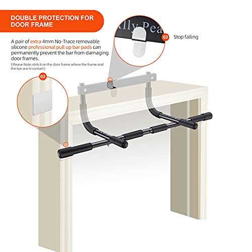 Ally Peaks Pull Up Bar for Doorway Thickened Steel Max Limit 440 lbs Upper Body Fitness Workout Bar - Image 5