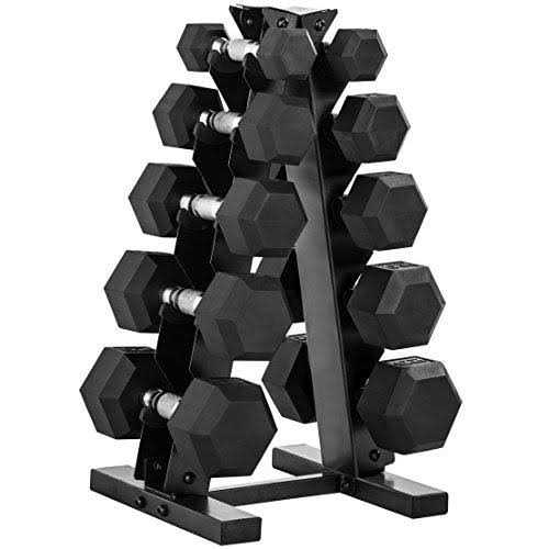 Epic Fitness 150-Pound Premium Hex Dumbbell Set with Heavy Duty A-Frame Rack - Image 3