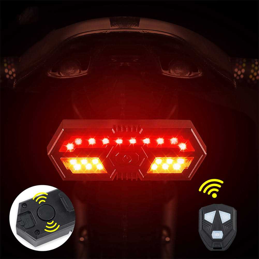 West Biking 5m Remote Bike Taillight Turn Signal MTB Waterproof USB Rechargeable Cycling Rear Lamp with Alarm Sound - Image 5