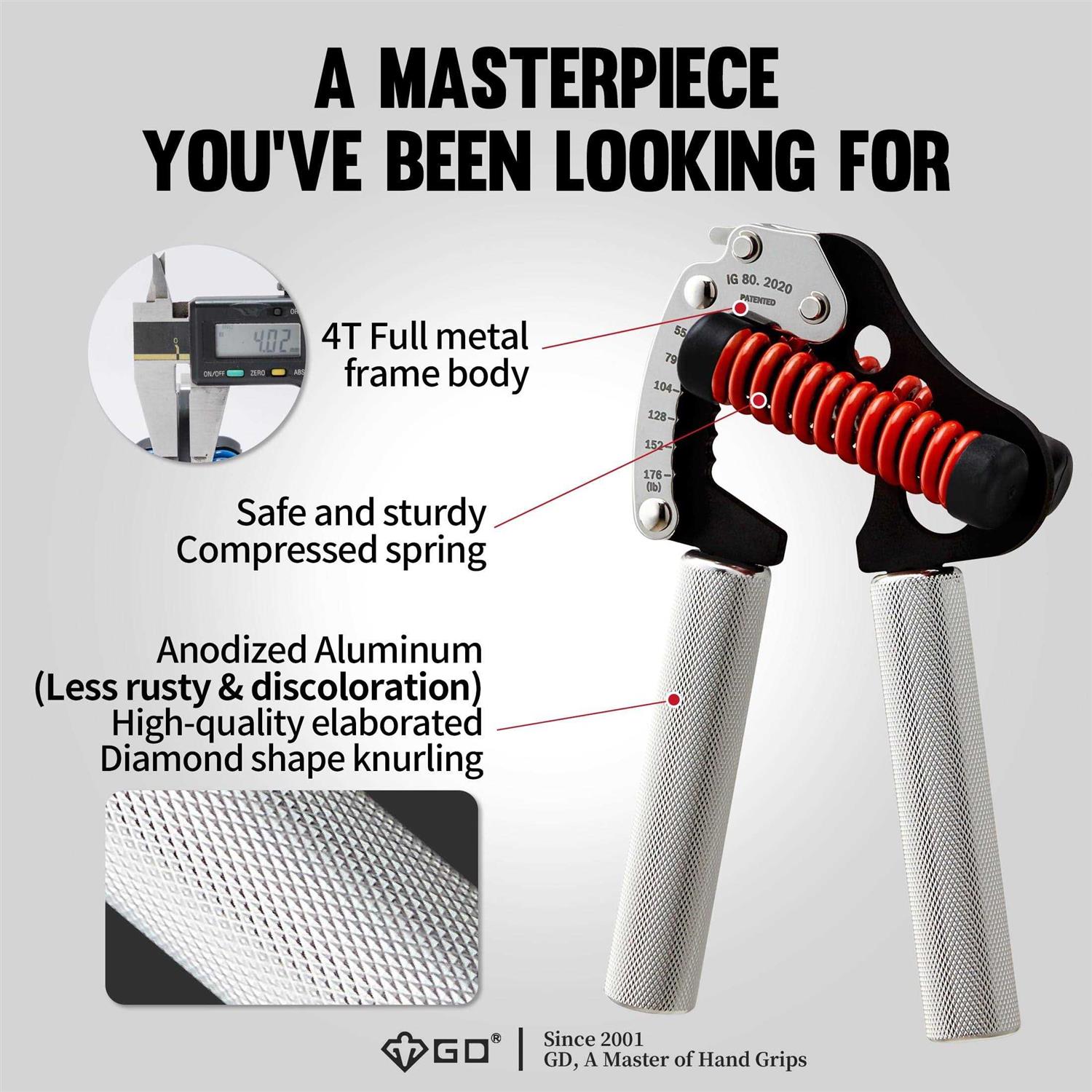 GD Hand Grip Strengthener Iron Grip Light. 80 Adjustable Hand Gripper Hand Grips for Strength - Image 3