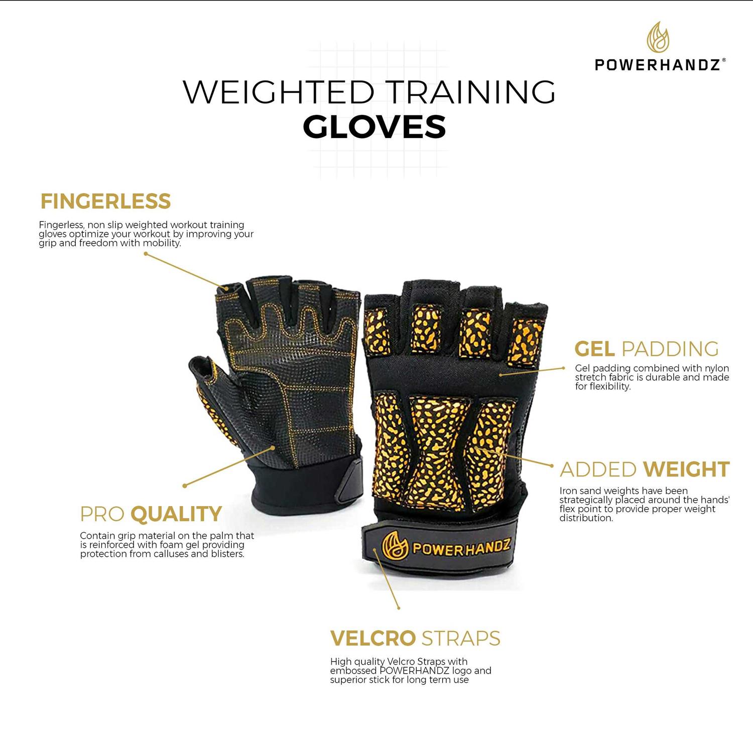 POWERHANDZ Powerfit Weighted Training Gloves - Image 4