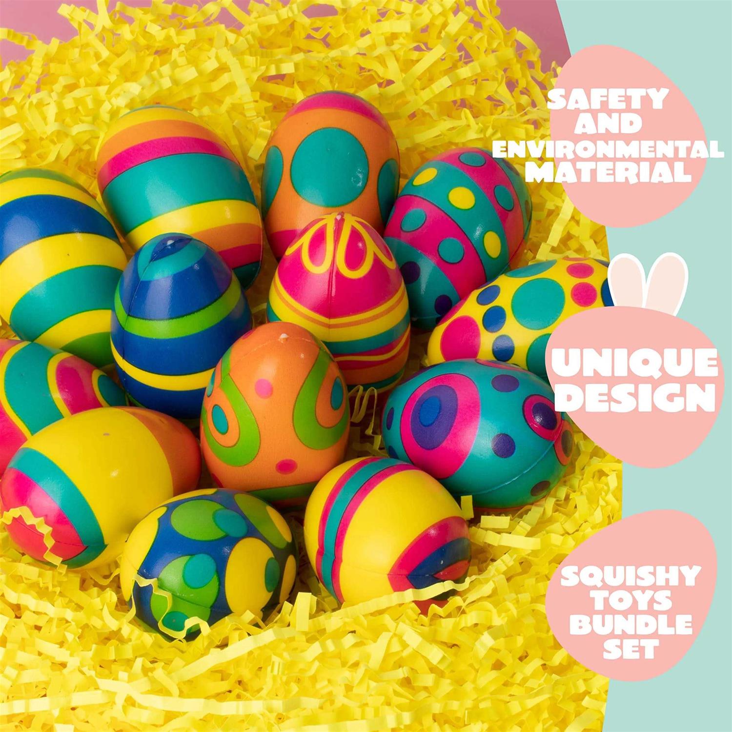 Joyin 24 PCS Colorful and Squishy Eggs for Easter Eggs Hunt - Image 3
