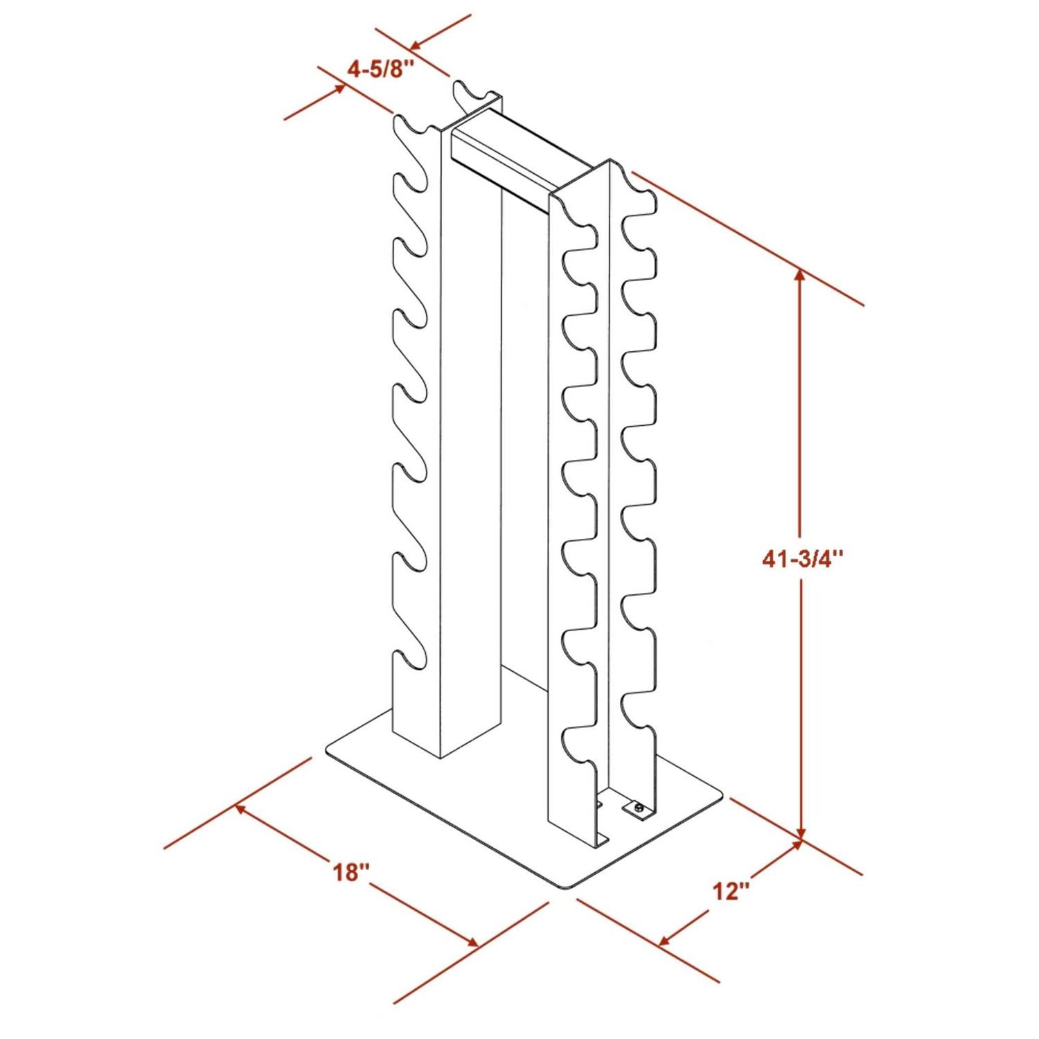 Deltech Fitness 8 Pair Vertical Dumbbell Rack DF5200 - Image 3