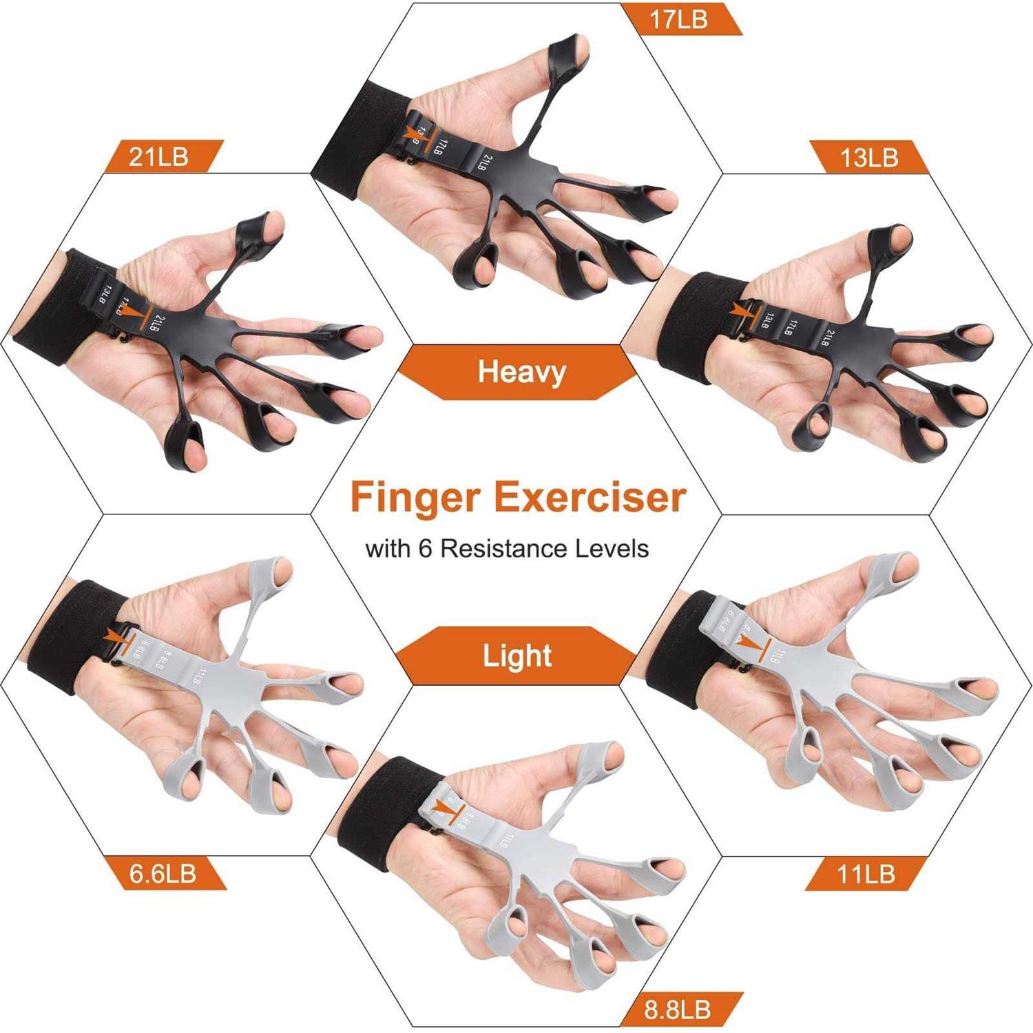 Hand Grip Strengthener Adjustable Finger Exerciser and Finger Stretcher Grip Strength Trainer for Hand Therapy - Image 3