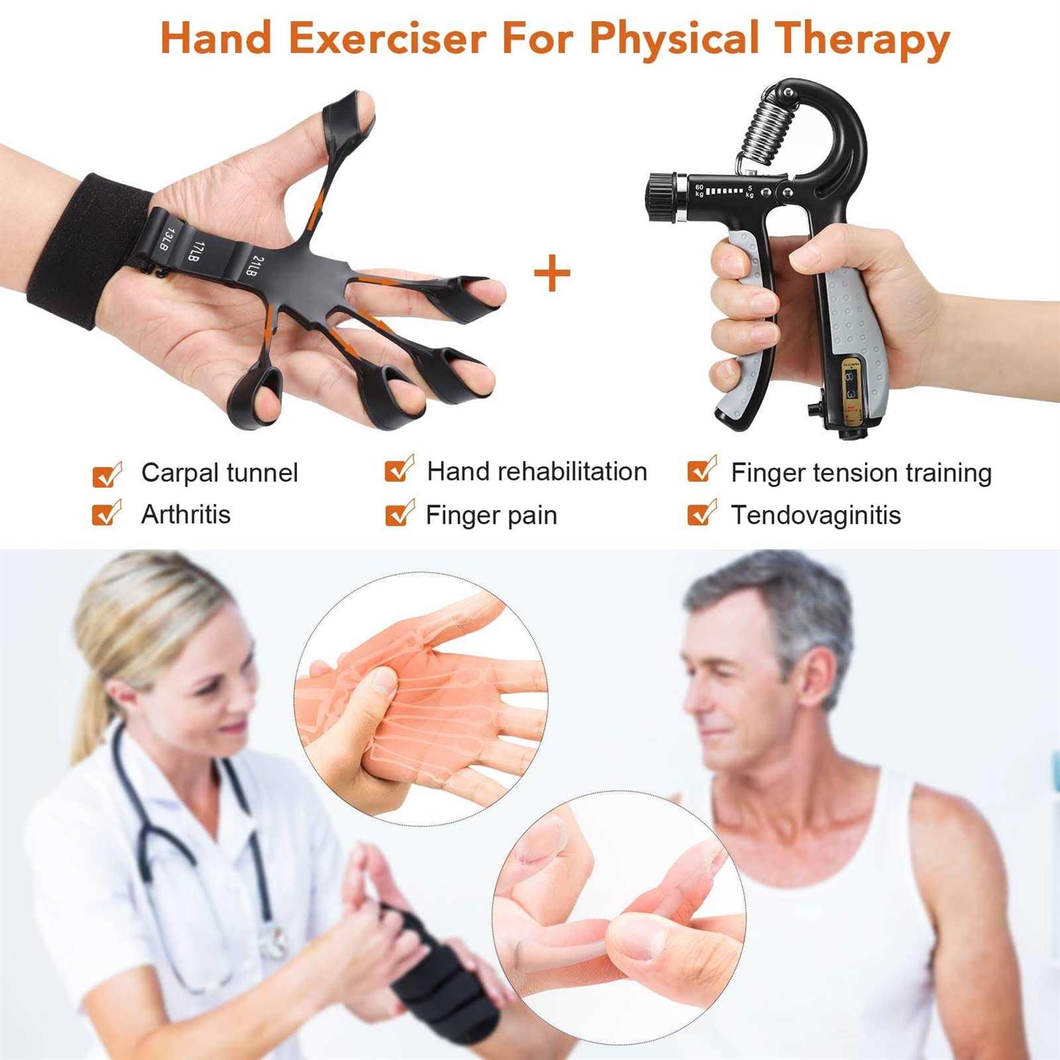 Hand Grip Strengthener Adjustable Finger Exerciser and Finger Stretcher Grip Strength Trainer for Hand Therapy - Image 4