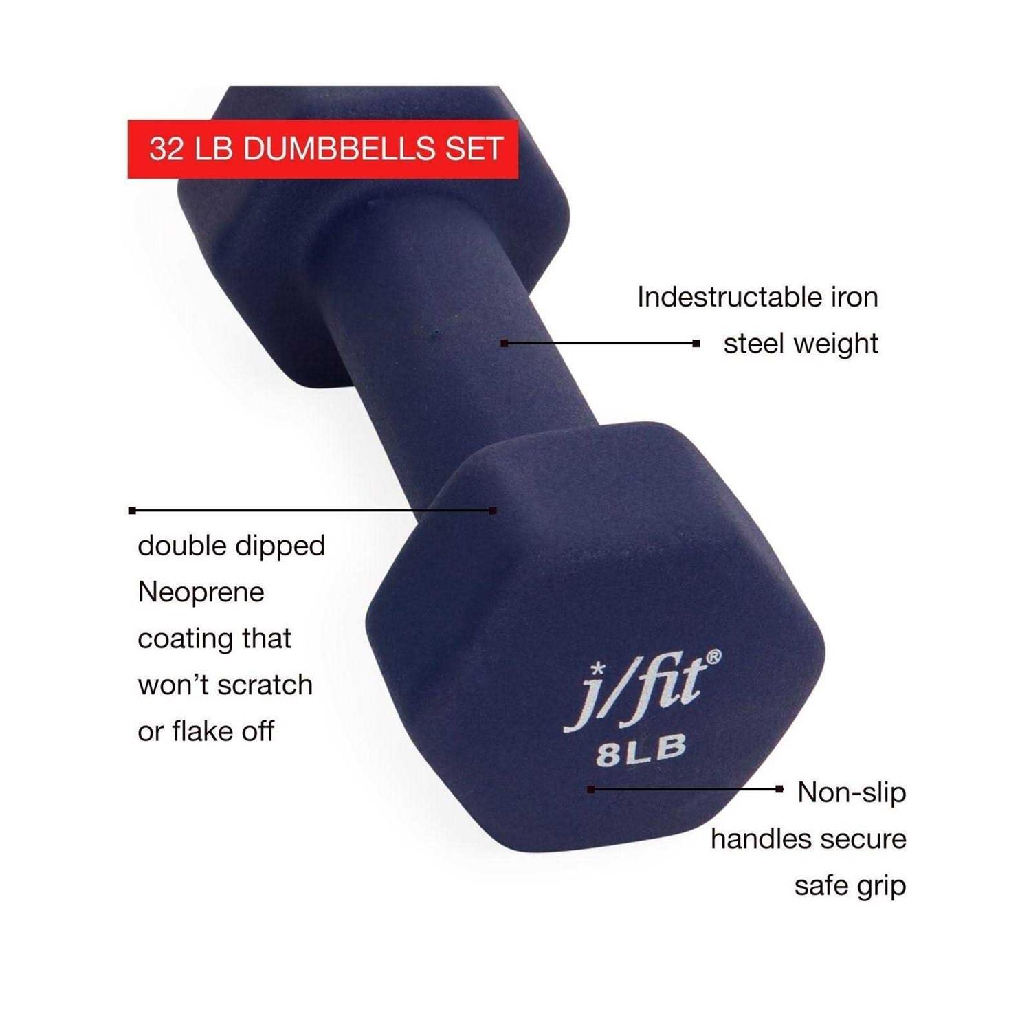 Jfit Dumbbell Set w/ Rack - Image 3