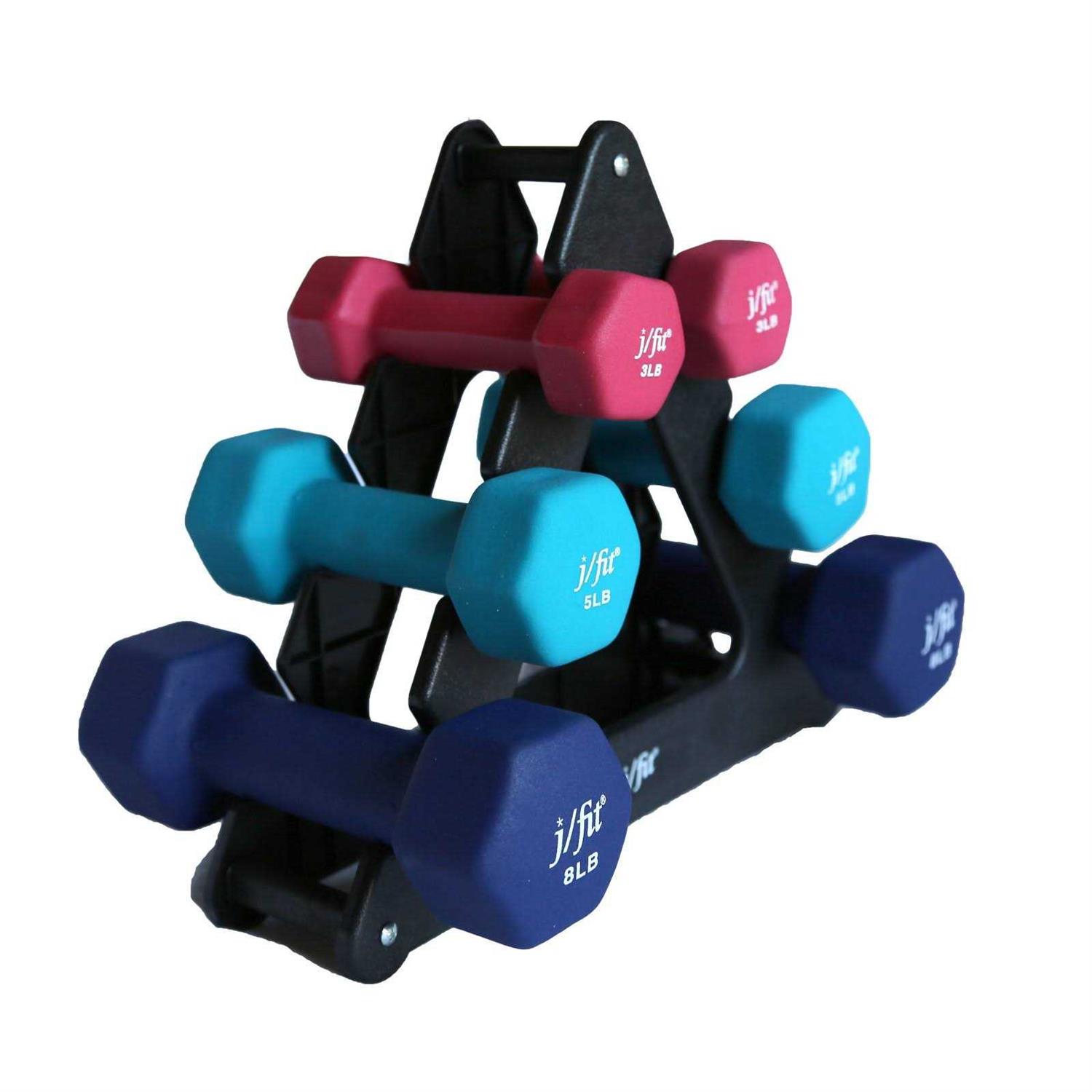 Jfit Dumbbell Set w/ Rack - Image 4