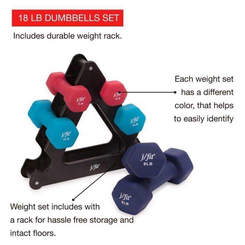 Jfit Dumbbell Set w/ Rack - Image 3