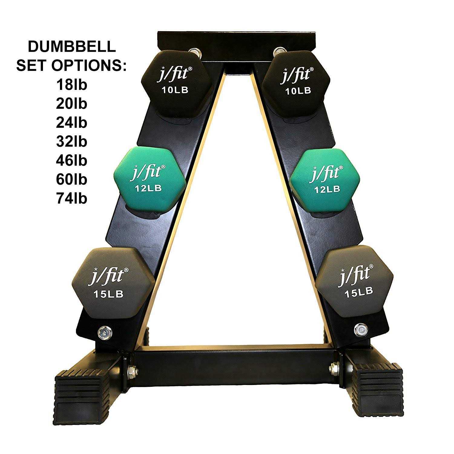 Jfit Dumbbell Set w/ Rack - Image 4