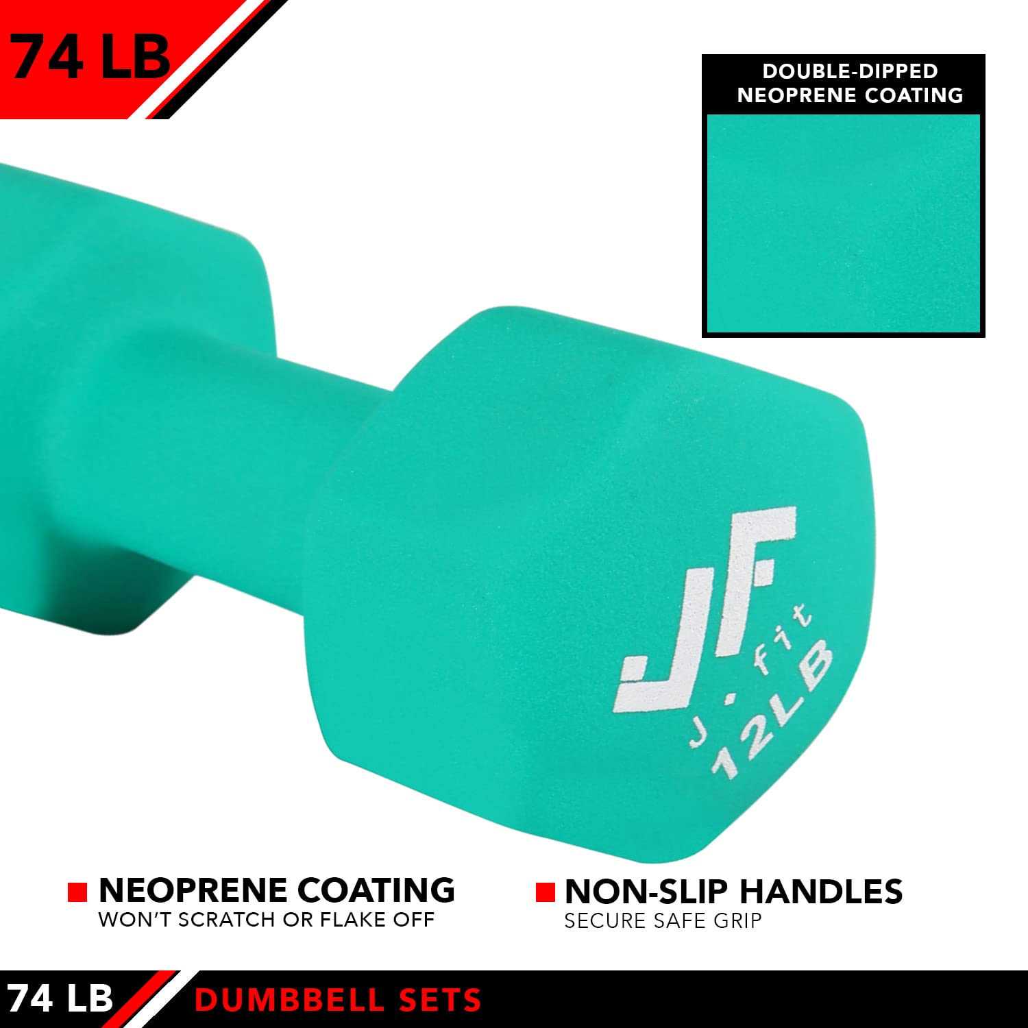 Jfit Dumbbell Set w/ Rack - Image 5