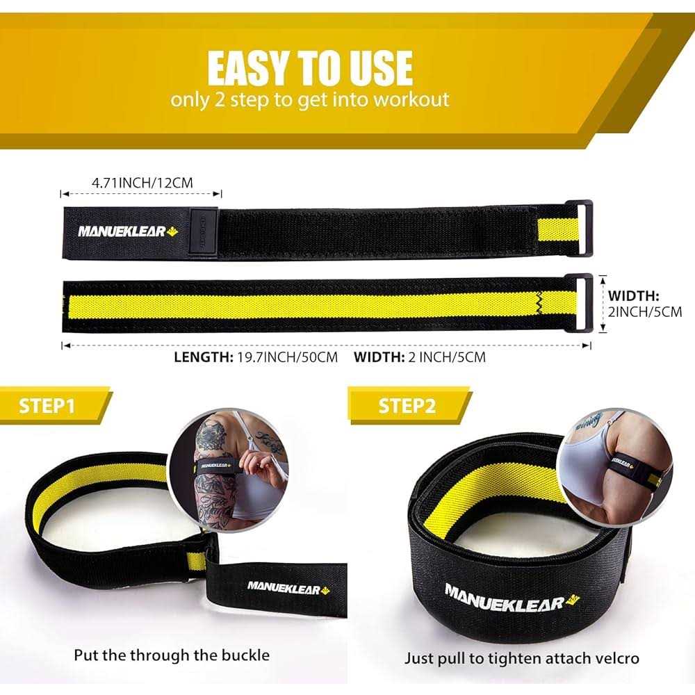 M MANUEKLEAR MANUEKLEAR Blood Flow Restriction Bands with Non Slip for Working Out to Occlusion Training - Image 4