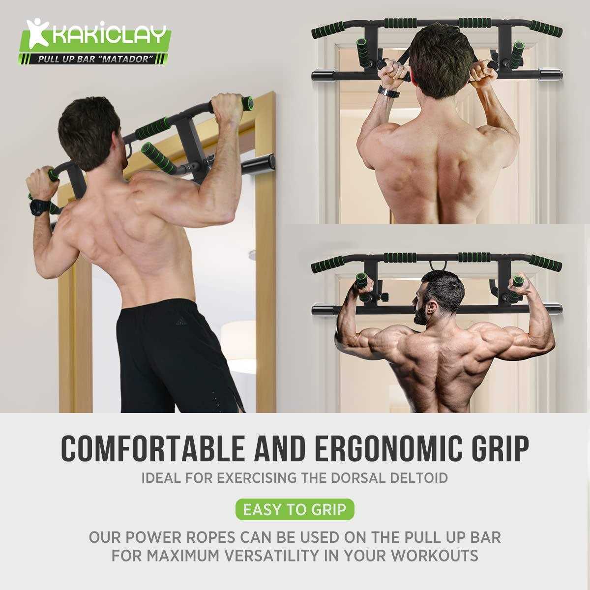 KAKICLAY 2024 Upgrade Multi-Grip Pull Up Bar with Smart Larger Hooks Technology - Image 3