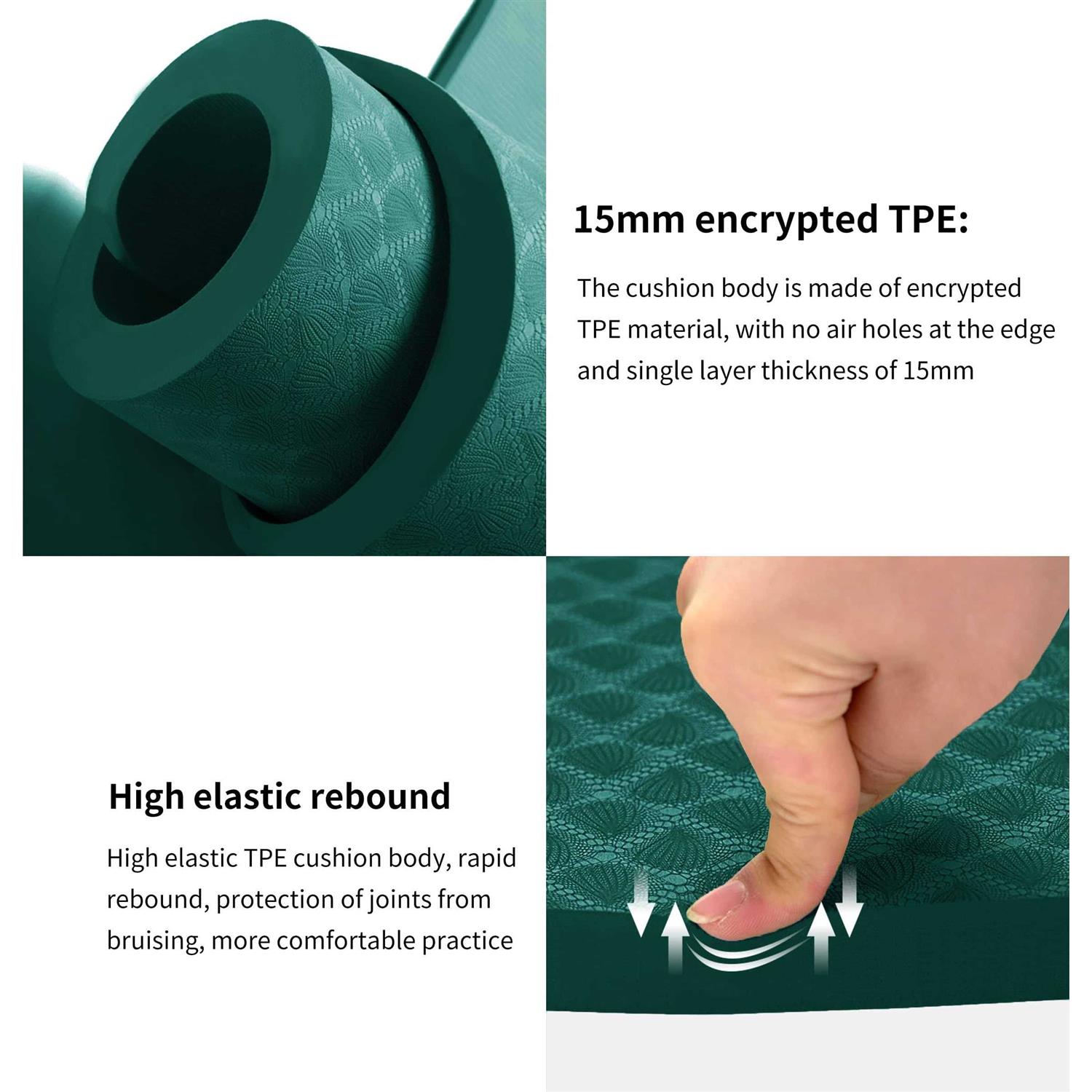 nuveti Large Exercise Mat 15mm/20mm/30mm Thick Yoga Mat Workout Mat for Fitness - Image 4