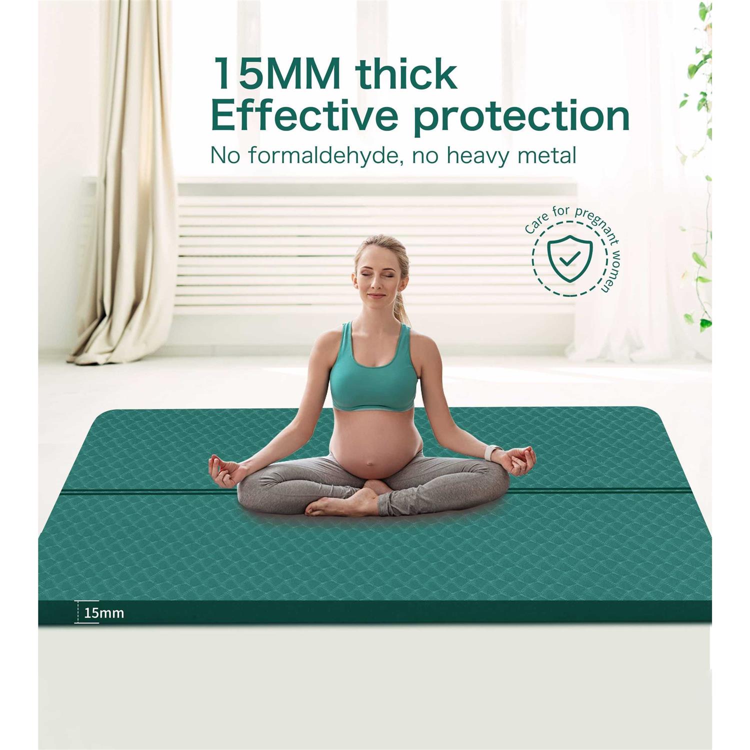 nuveti Large Exercise Mat 15mm/20mm/30mm Thick Yoga Mat Workout Mat for Fitness - Image 5