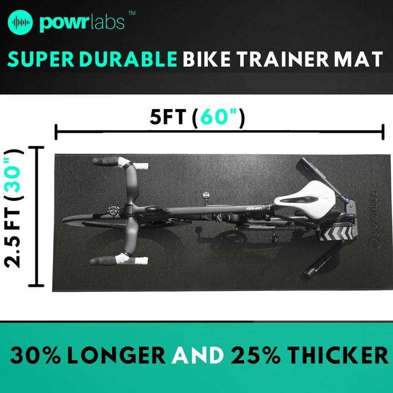 Powr Labs Sweat Proof Exercise Bike Mat Stationary Bike Mat Indoor Bike Mat - Image 4