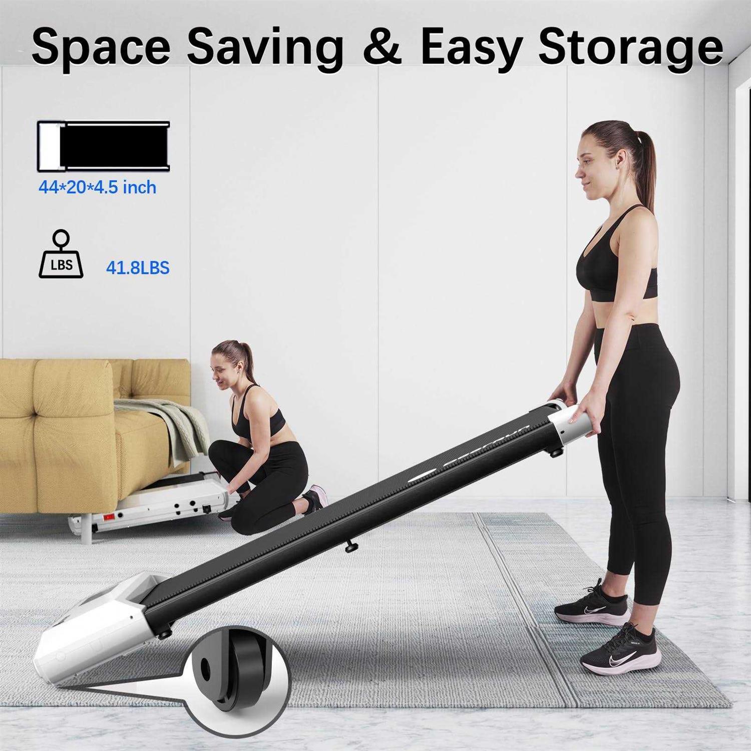 DeerRun Walking Pad 2 in 1 Under Desk Treadmill 2.5HP Low Noise Walking Pad Running Jogging Machine with Remote Control for Home Office - Image 3