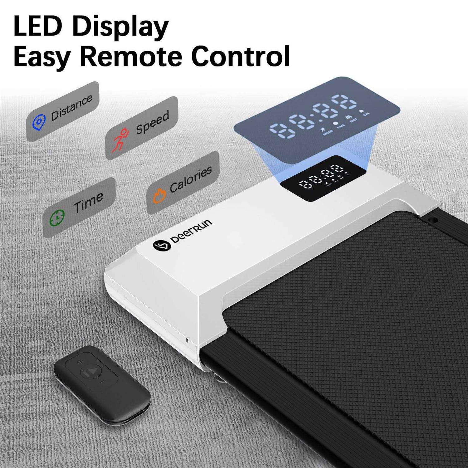 DeerRun Walking Pad 2 in 1 Under Desk Treadmill 2.5HP Low Noise Walking Pad Running Jogging Machine with Remote Control for Home Office - Image 4