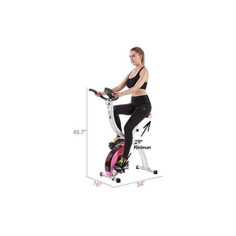 PLENY Folding Exercise Bike 5 in 1 Stationary Bike Magnetic Resistance Cycling Bicycle Upright Indoor Cycling Bike with Arm Exercise Resistance - Image 3