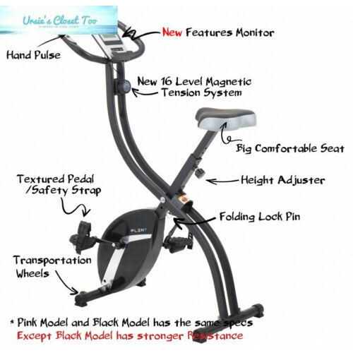 PLENY Folding Exercise Bike 5 in 1 Stationary Bike Magnetic Resistance Cycling Bicycle Upright Indoor Cycling Bike with Arm Exercise Resistance - Image 4