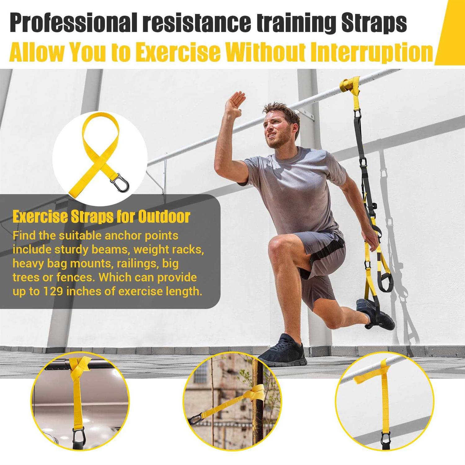 Home Resistance Training Kit, Resistance Trainer Exercise Straps with Handles, Door Anchor and Carrying Bag for Home Gym - Image 3