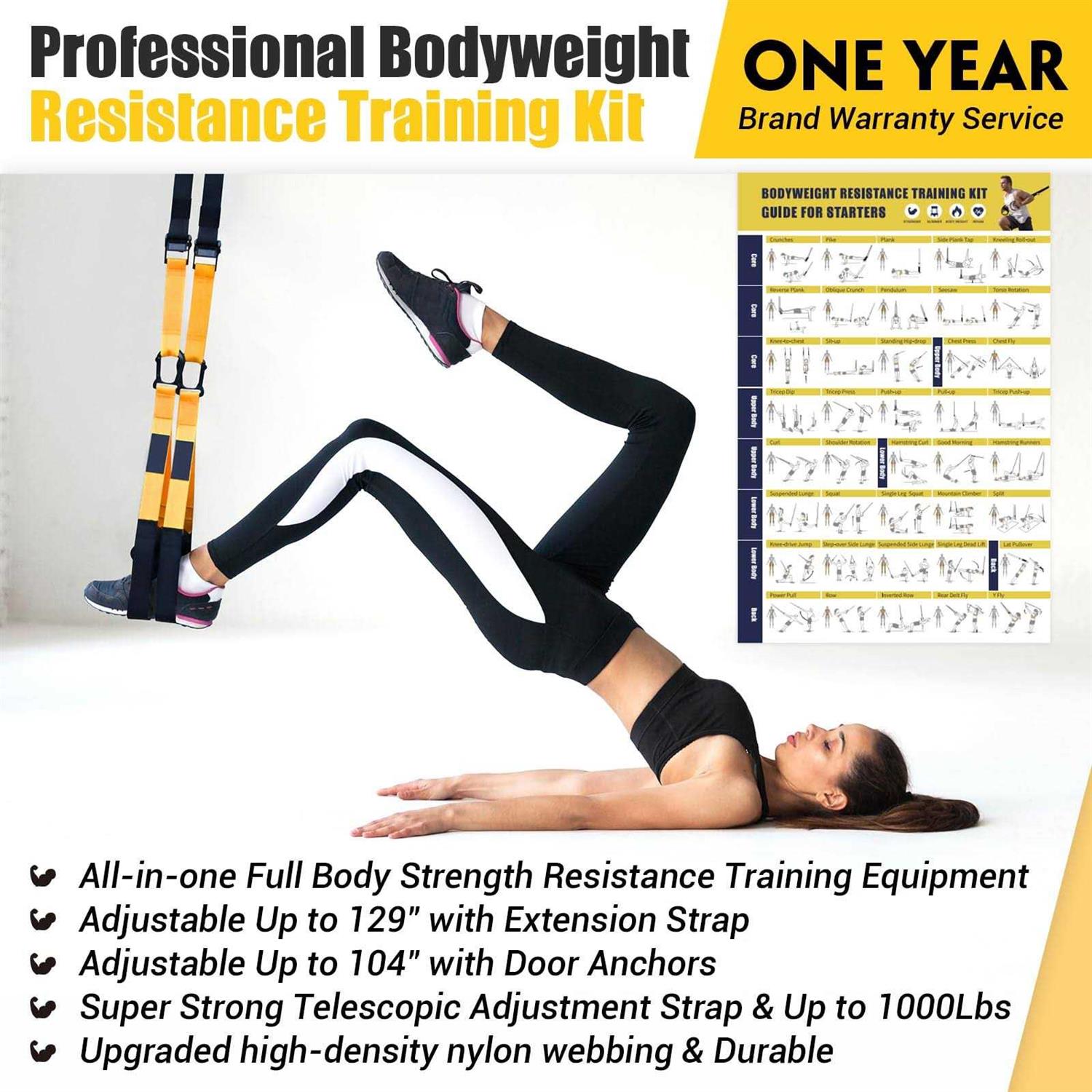 Home Resistance Training Kit, Resistance Trainer Exercise Straps with Handles, Door Anchor and Carrying Bag for Home Gym - Image 4