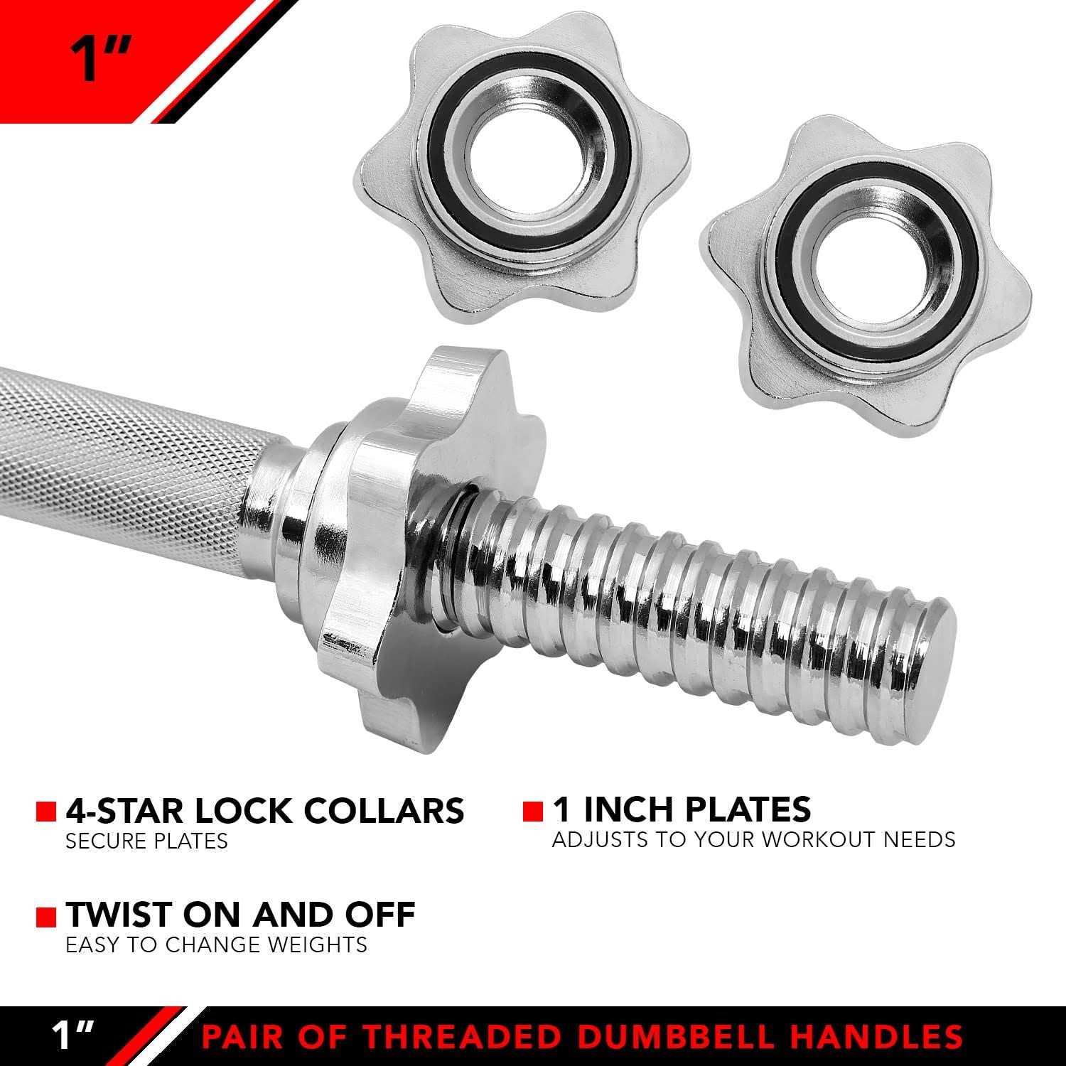 Jfit Threaded Dumbbell Handles Set of 2 - Image 3