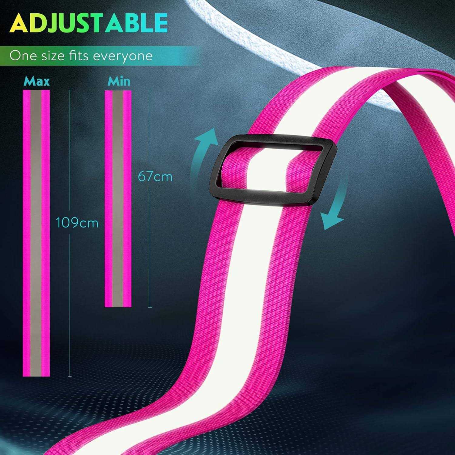 Simket Led Light Up Running Vest Reflective Vest for Walking at Night - Image 3