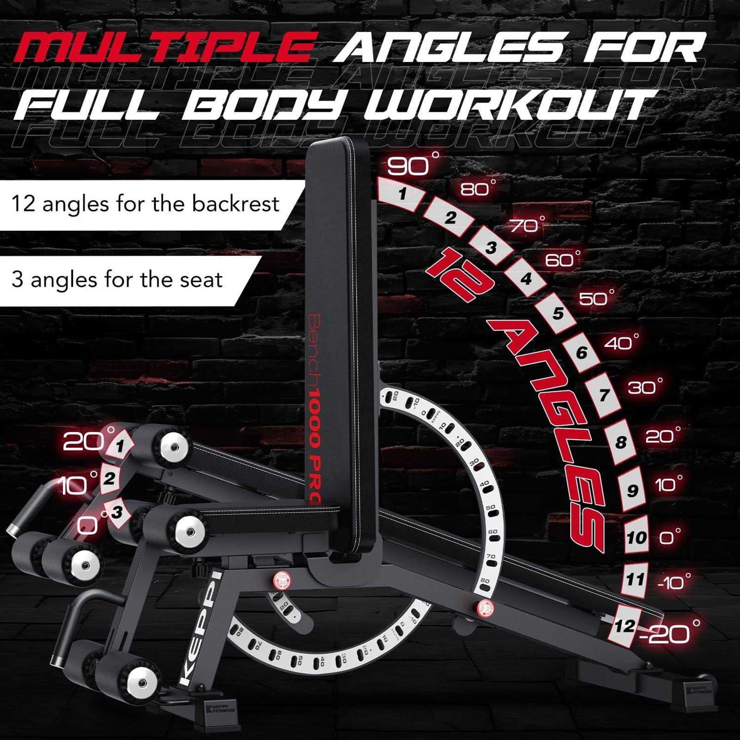 Keppi 1200lb Weight Bench Heavy Duty Bench1000 Pro Adjustable Workout Bench Press Set for Home Gym Strength Training - Image 4