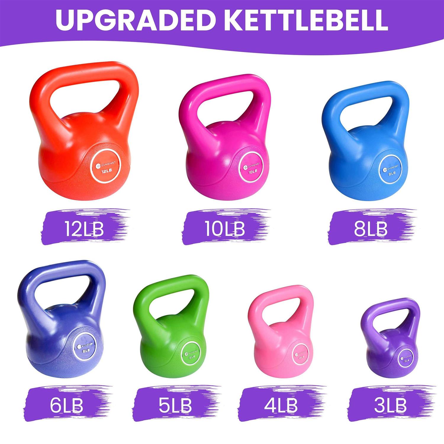 Gymenist Exercise Kettlebell Fitness Workout Body Equipment Choose Your Weight - Image 5