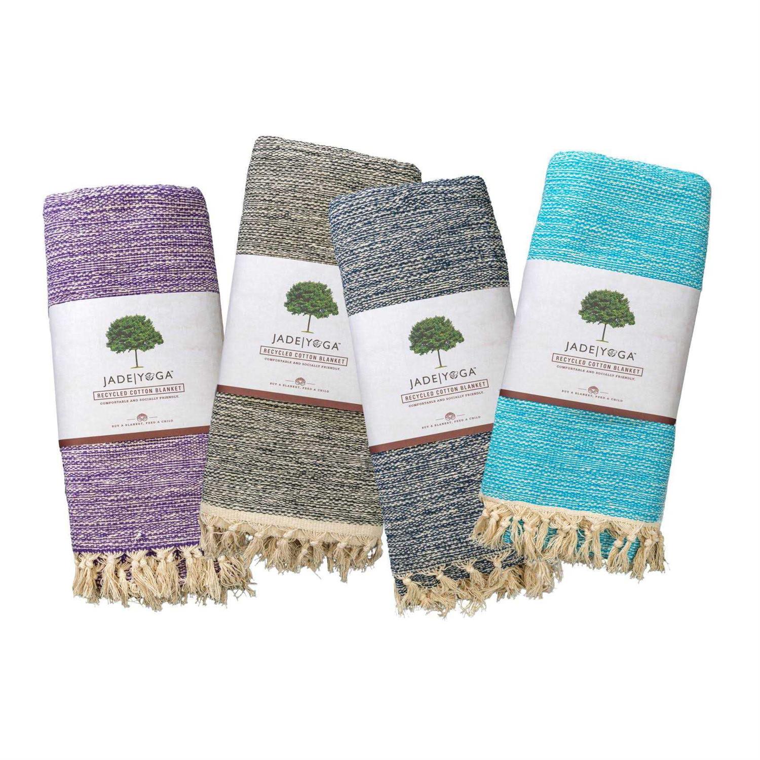 Jade Yoga Recycled Cotton Blanket - Image 4