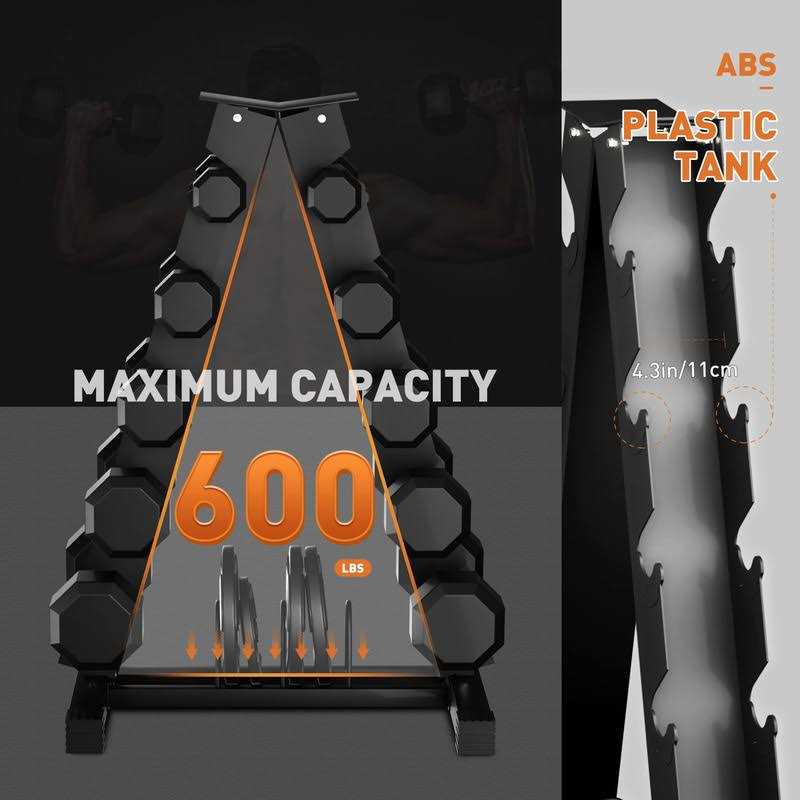 Holleyweb A-Frame Dumbbell Rack, Weight Rack for Home Gym,5 Tier Weight Rack,Suitable for Storage of Weight Plates, Curl Bar and Dumbbell - Image 5