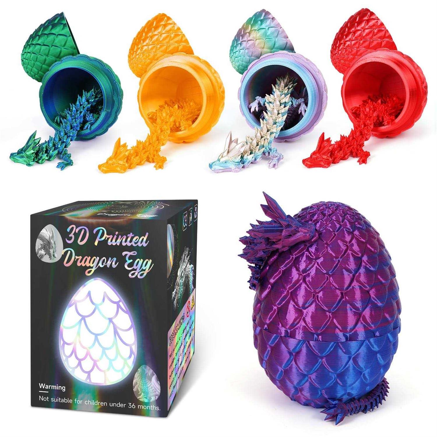TBOLINE 3D Dragon Eggs with Dragon Inside,Crystal Dragon in Egg,Easter Egg Gifts for Kids,Articulated Dragon,Adults Fidget Toys for Autism ADHD - Image 3