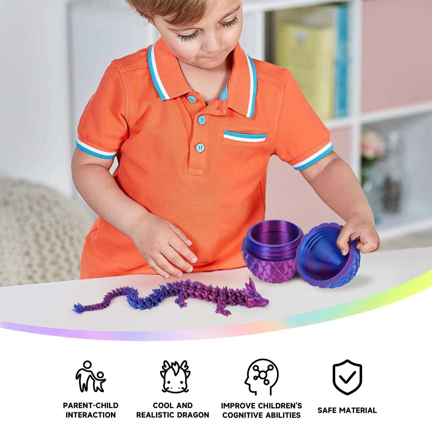 TBOLINE 3D Dragon Eggs with Dragon Inside,Crystal Dragon in Egg,Easter Egg Gifts for Kids,Articulated Dragon,Adults Fidget Toys for Autism ADHD - Image 5