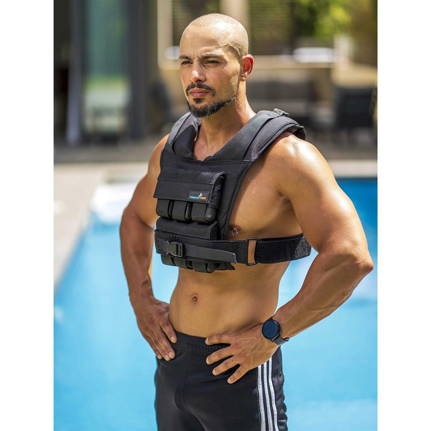 Gymnastics Power Weighted Vest 6Lb, 10Lb, 12Lb, 25Lb, 35Lb, 45Lb, 60lb Removable Iron Weights For Men And Women Workout For Calisthenics And - Image 4