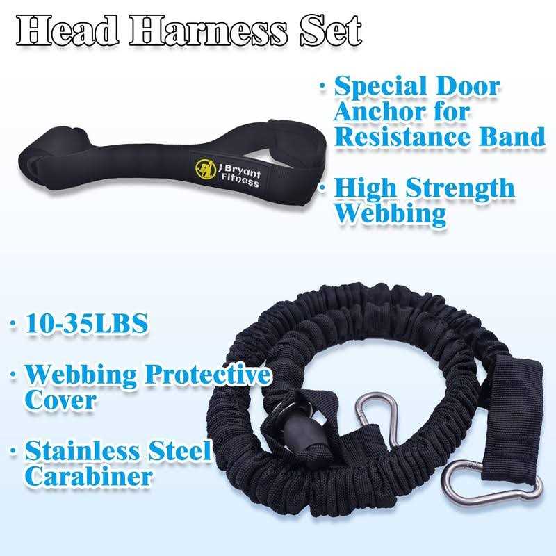 J Bryant Neck Harness Head Weight Lifting with Resistance Tube Bands - Image 4