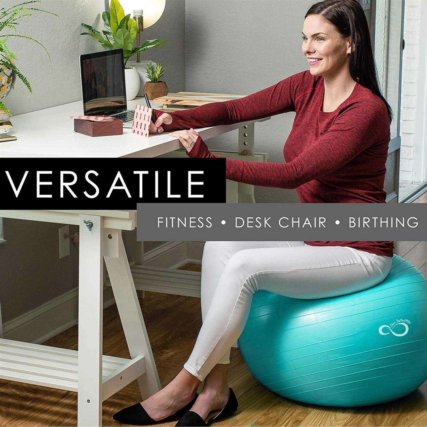 Live Infinitely Exercise Ball Extra Thick Workout Pregnancy Ball Chair - Image 5
