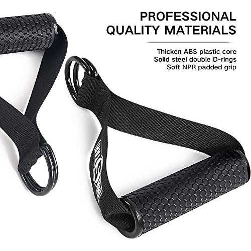 INNSTAR Upgraded Heavy Duty Exercise Handles Cable Machine Attachments Resistance Bands Handles with Solid ABS Core Grips Fitness Strap Stirrup - Image 3