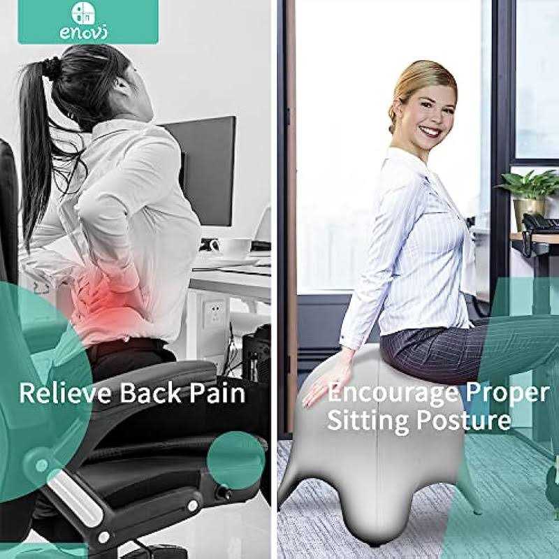 ENOVI Starfish Ball Chair Yoga Ball Chair Exercise Ball Chair Ergonomic Design for Home Office Desk - Image 5