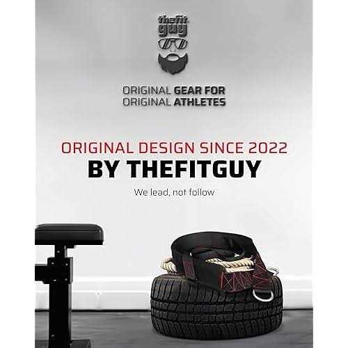 THEFITGUY Sled Pulling Belt Adjustable Closure 2 Sled Pulling Straps & 4 Hooks Included - Image 5